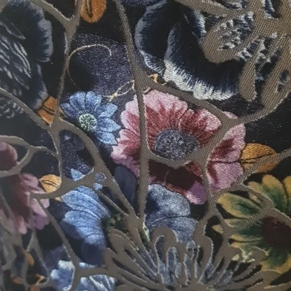 Caroline Morgan Size 12 Velvet Feel Purple Floral Dress - Picture 5 of 8